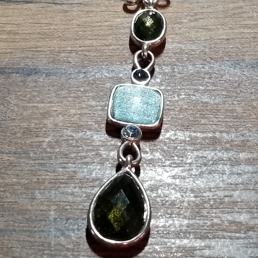 STERLING SILVER MULTI STONE NECKLACE